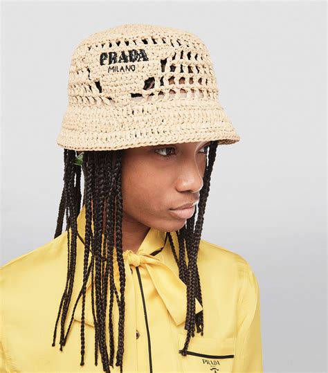 crochet bucket hat prada|fluffy bucket hat Prada.